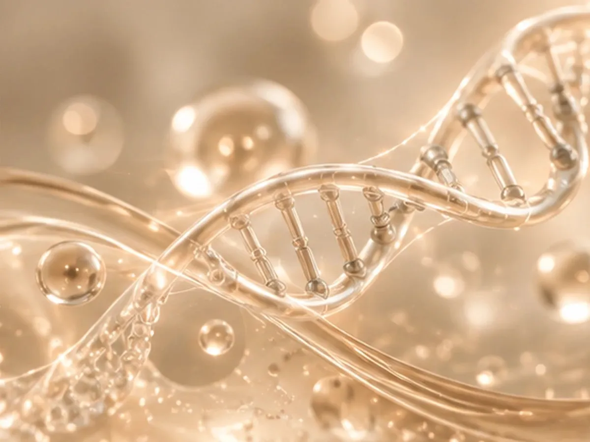 Hélice de ADN en un gel translúcido, foto ilustrativa